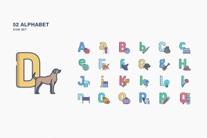 Alphabet Letter Icon Set