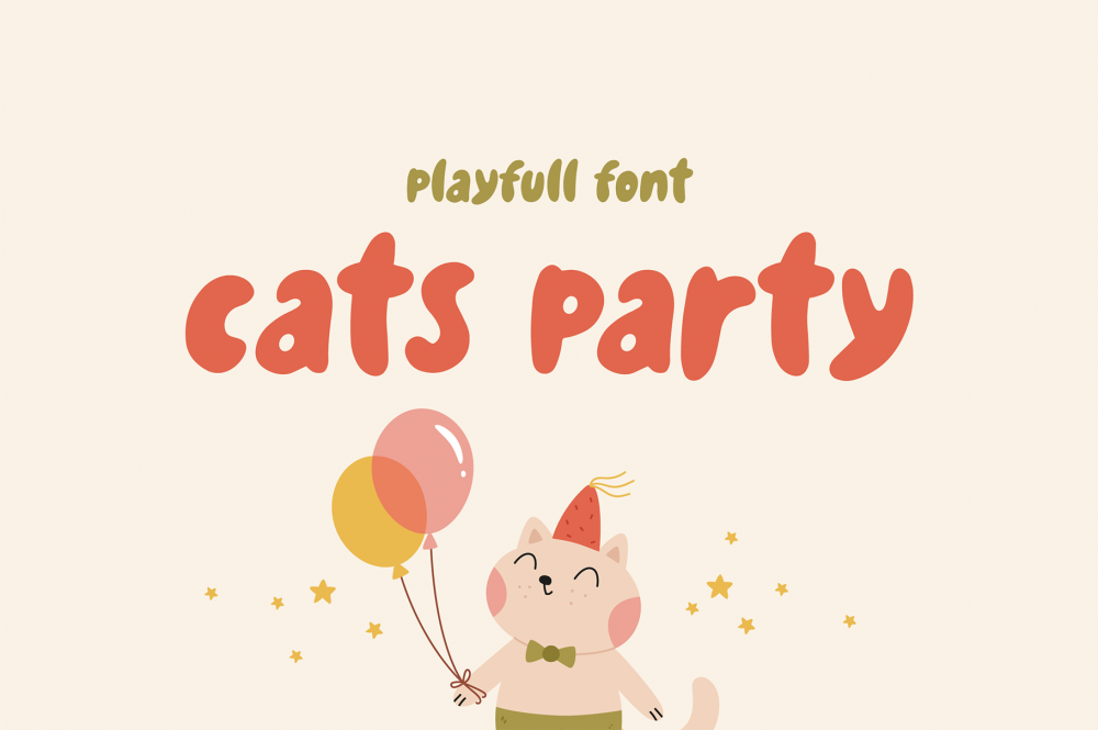 Cats Party Bubble Letter Font