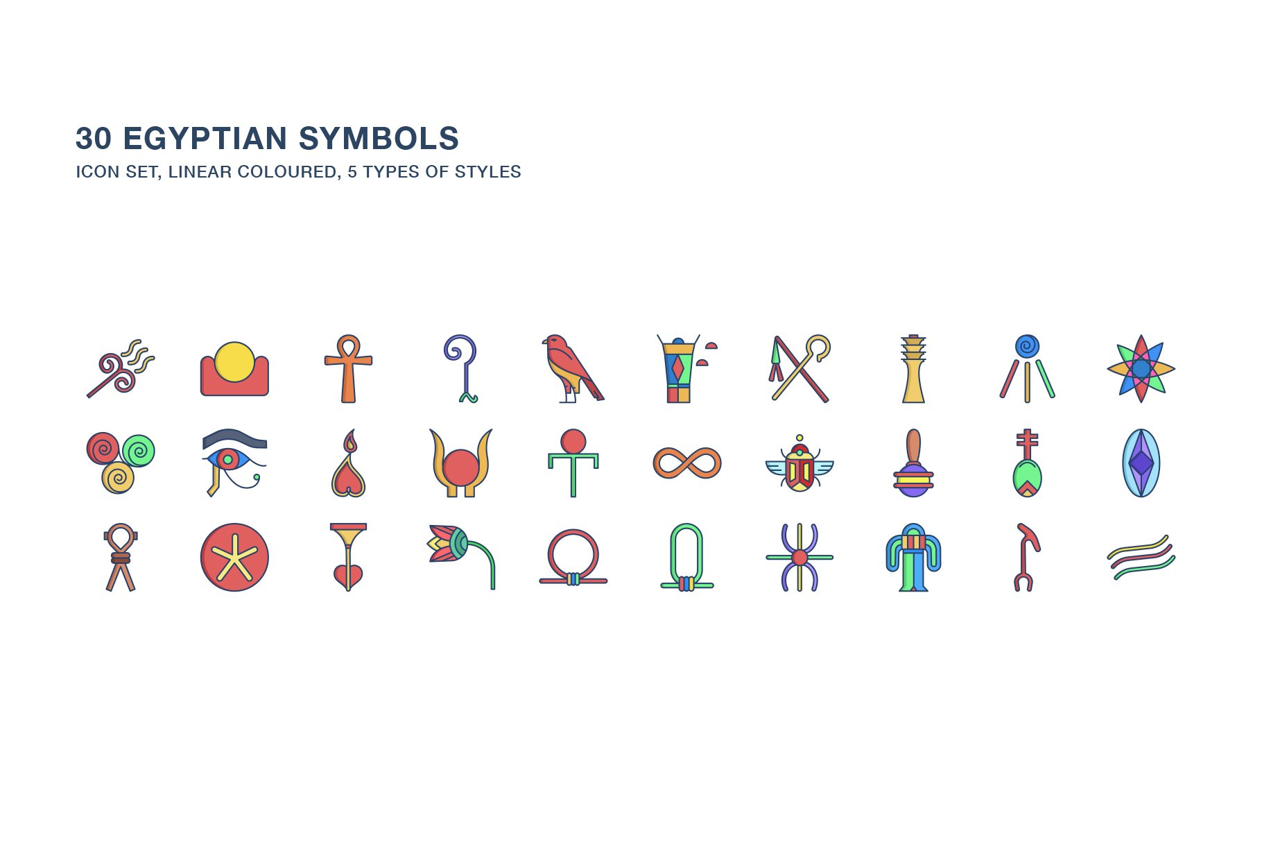 Egyptian Symbols Icon Set - Design Cuts