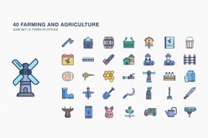 Farming And Agriculture Icon Set