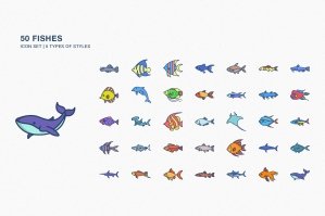 Fishes Icon Set