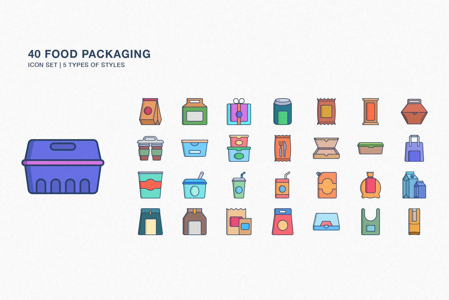 Food Packaging Icon Set - Design Cuts