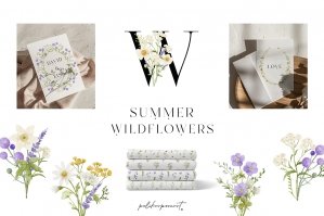 Watercolor Summer Wildflowers