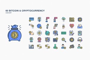 Bitcoin And Cryptocurrency Icon Set