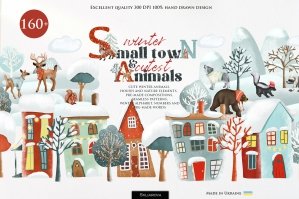 Winter Small Town And Cutest Animals