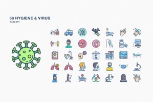 Hygiene And Virus Icon Set