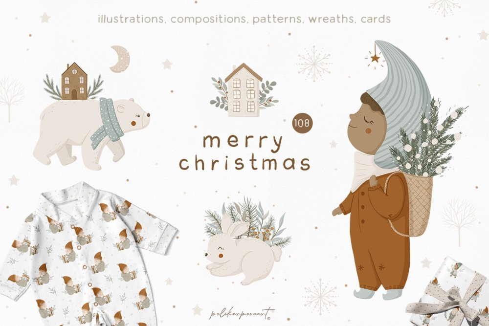 Merry Cristmas Clipart - Design Cuts