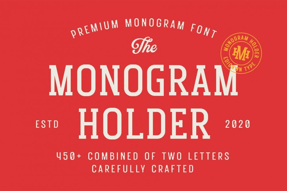 Monogram Holder Baseball Font