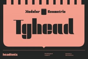 Tghead Geometric And Modular Font