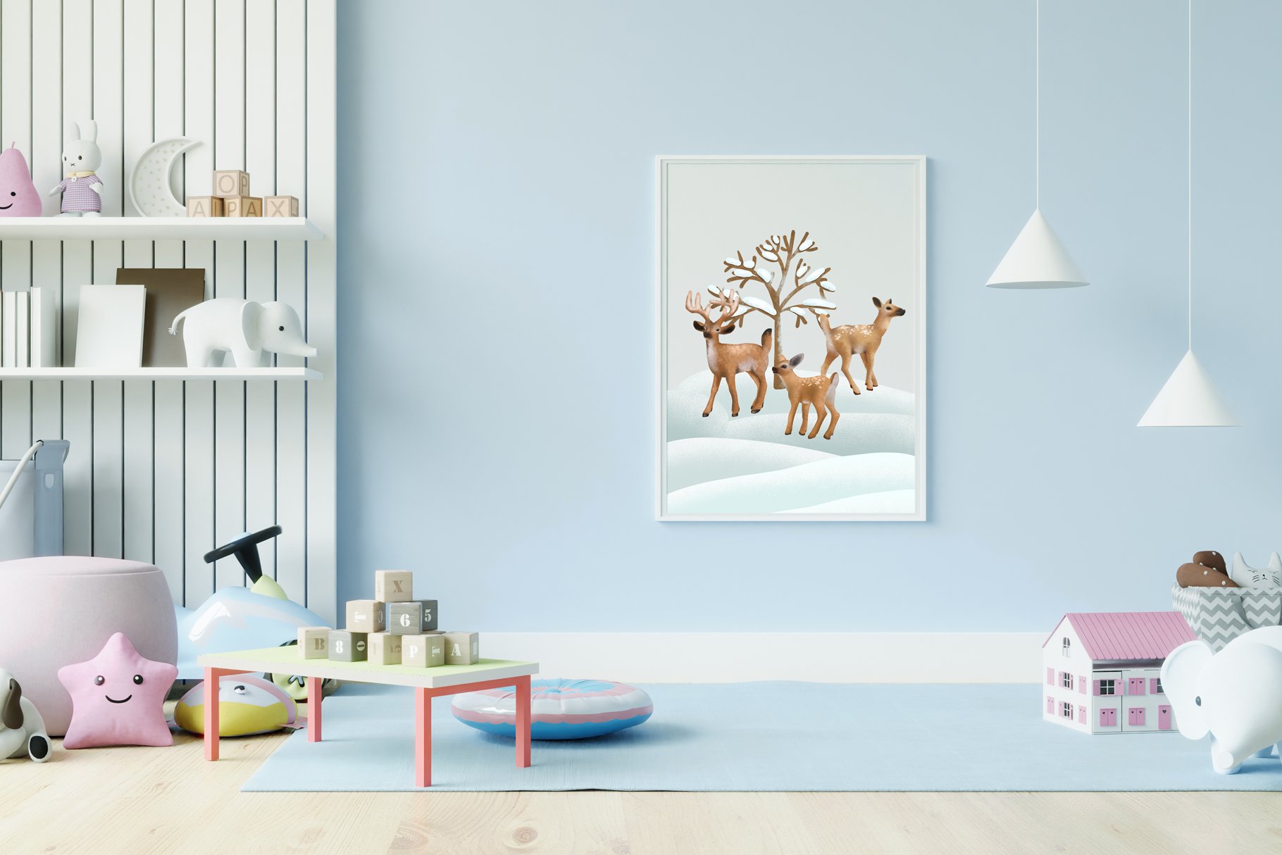 Winter Small Town And Cutest Animals - Design Cuts