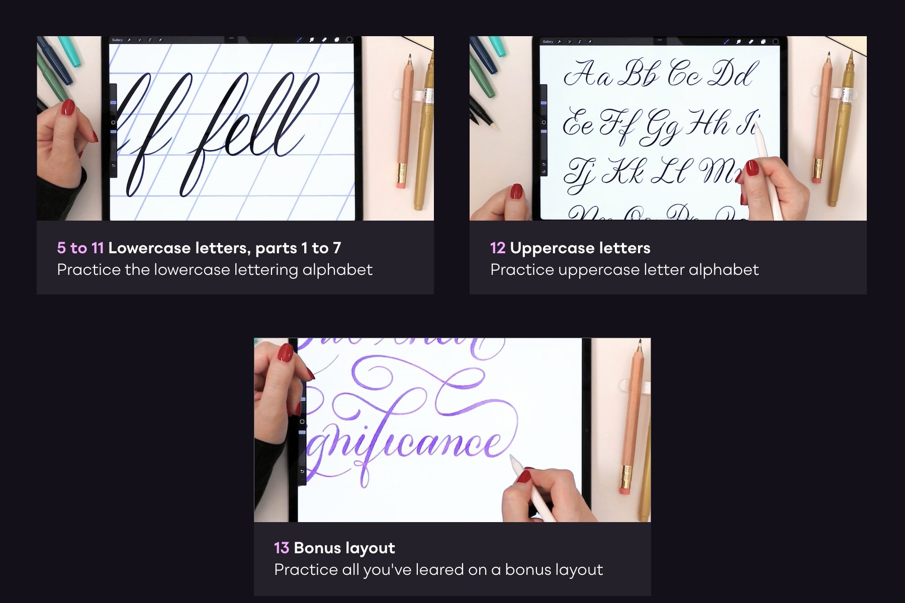 30 Calligraphy & Lettering Guides For Procreate & Print - Design Cuts