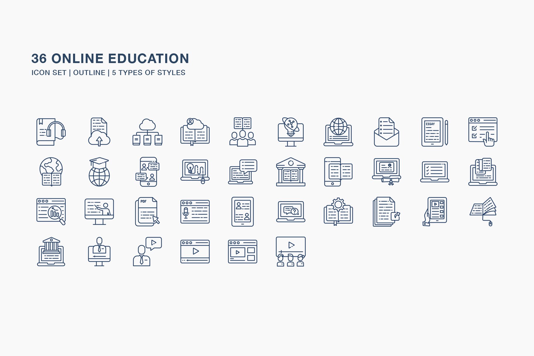 Online Education Icon Set - Design Cuts