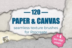 Procreate Paper And Canvas Brushes: 120 Seamless Procreate Texture Brushes With Organic Patterns