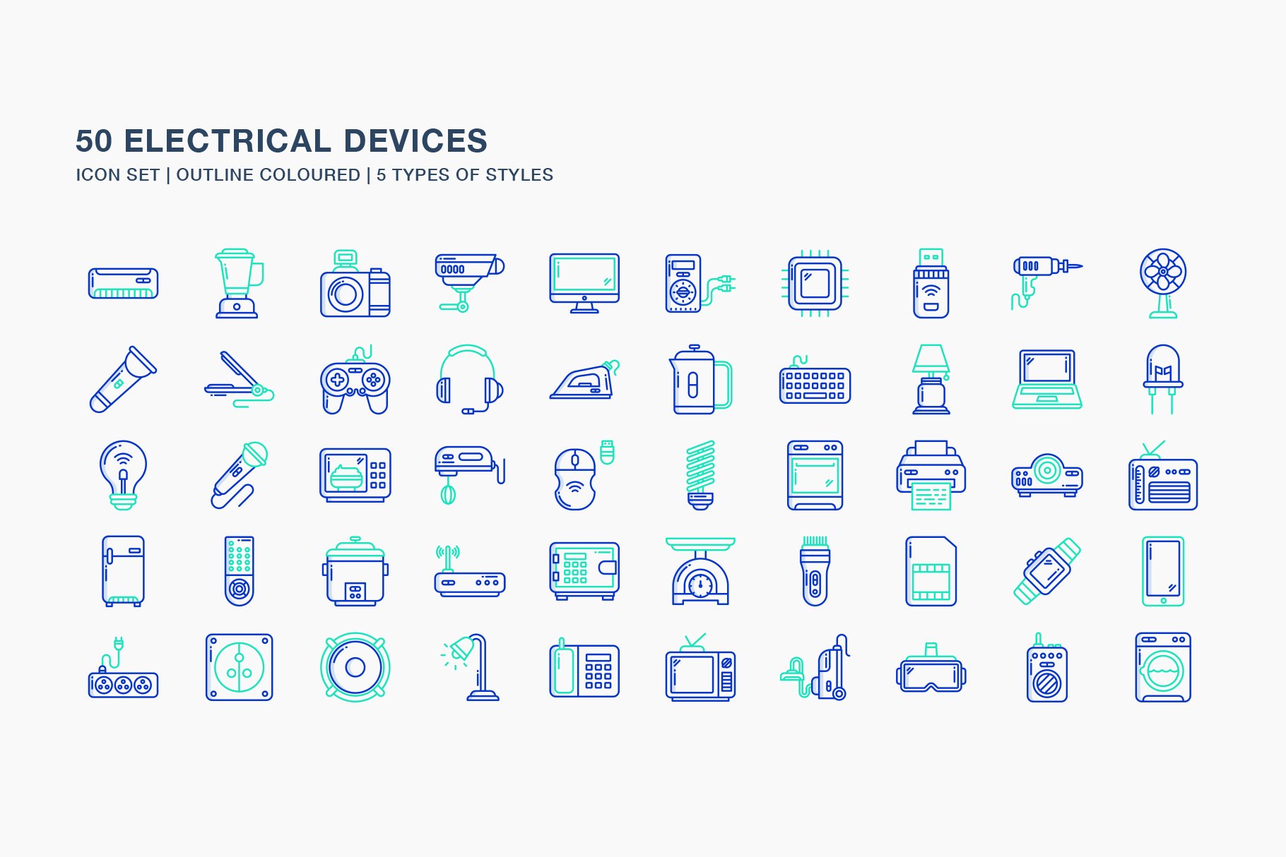 Electrical Devices Icon Set - Design Cuts