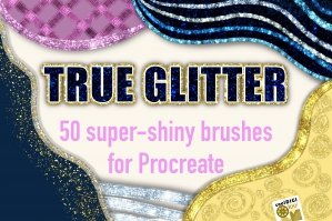 Procreate Glitter Brushes: 50 Shiny Brushes For Lettering And Digital Design