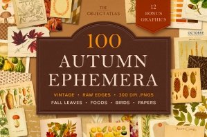 100 Vintage Autumn Ephemera