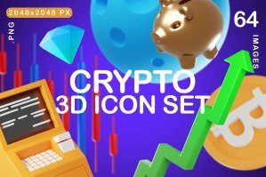 Crypto & Trading 3D Icon Set