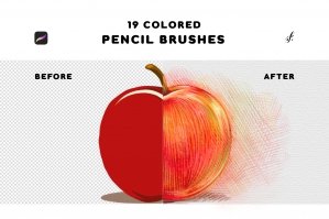 Pencil Procreate Brushes - 19 Colored Pencil Brushes For Procreate