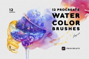 Watercolor Brushes For Procreate - 12 Procreate Watercolor Brushes