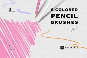 Pencil Brush For Procreate - 8 Procreate Colored Pencil Brushes