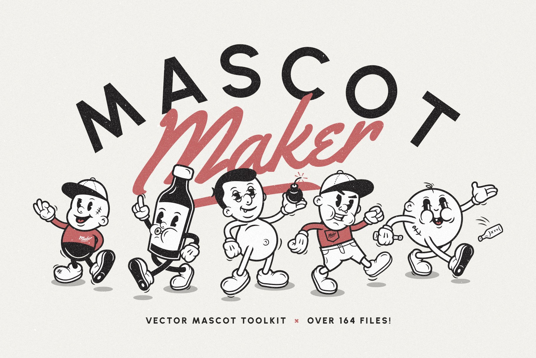 Mascot Maker - Vintage Vector Cartoon Character Toolkit - Design Cuts