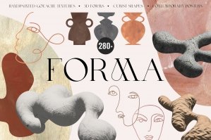 Forma - 3D Objects & Gouache Textures