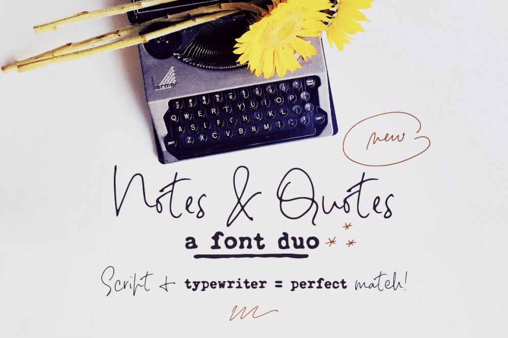 Notes And Quotes Font Duo