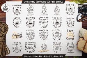 Camp Quotes Bundle | Silhouette Camping Cuts