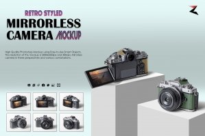 Retro Styled Mirrorless Camera Mockup 5K