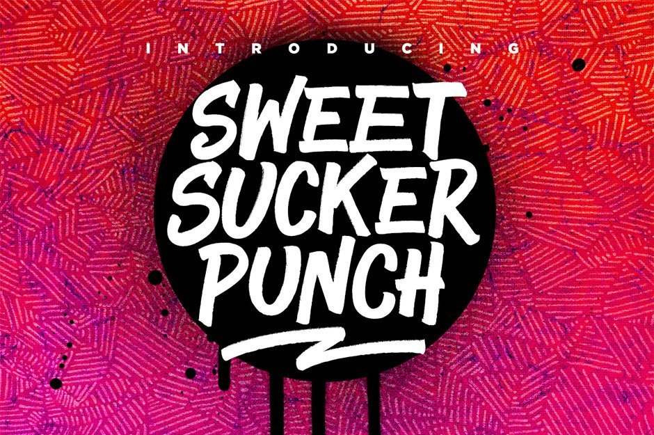 Sweet Sucker Punch Marker Pen Font