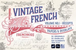 Vintage French Papers & Overlays V1