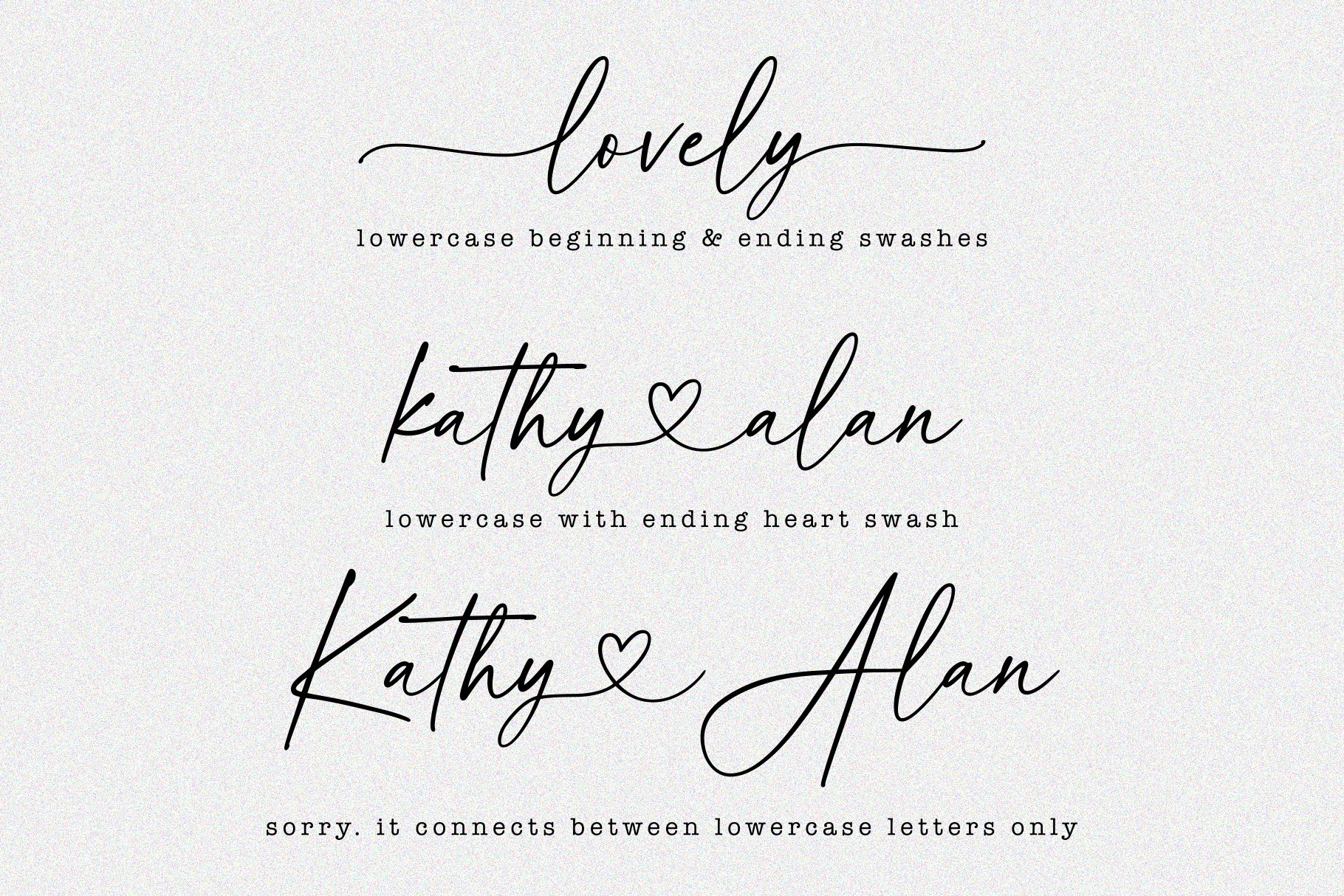 Adora Bella Modern Heart Font - Design Cuts