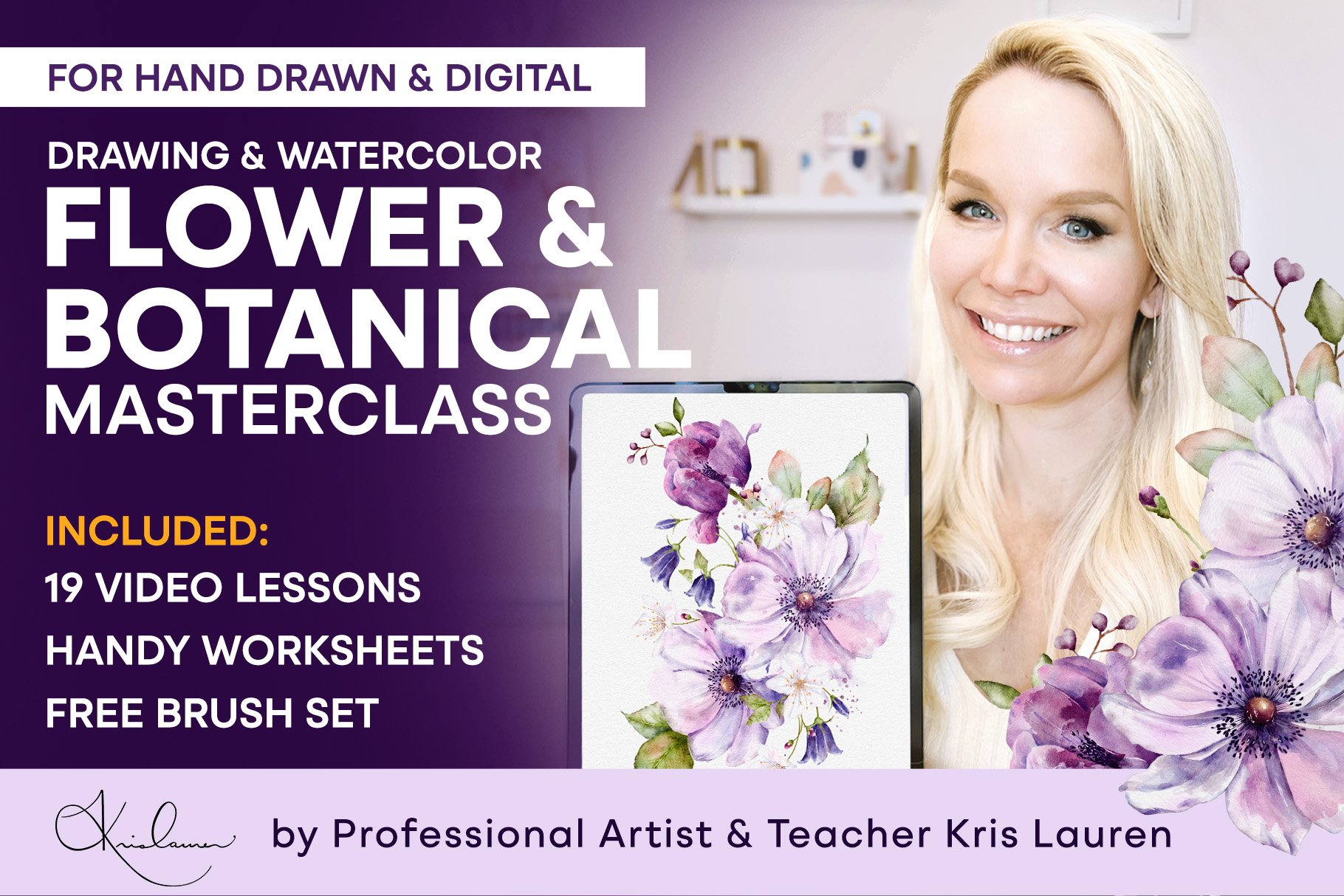 Flower & Botanical Drawing & Watercolor Masterclass