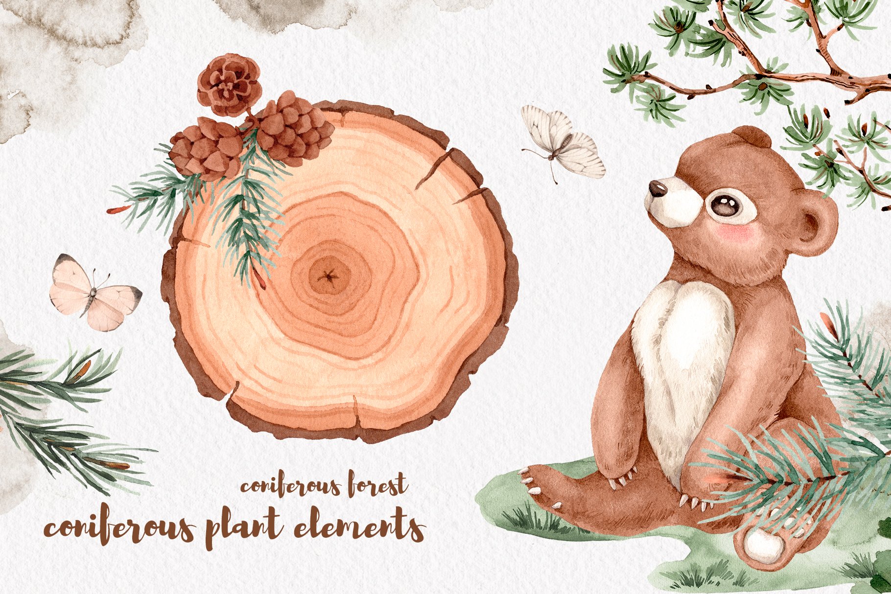 Watercolor Forest Animals Set - Design Cuts