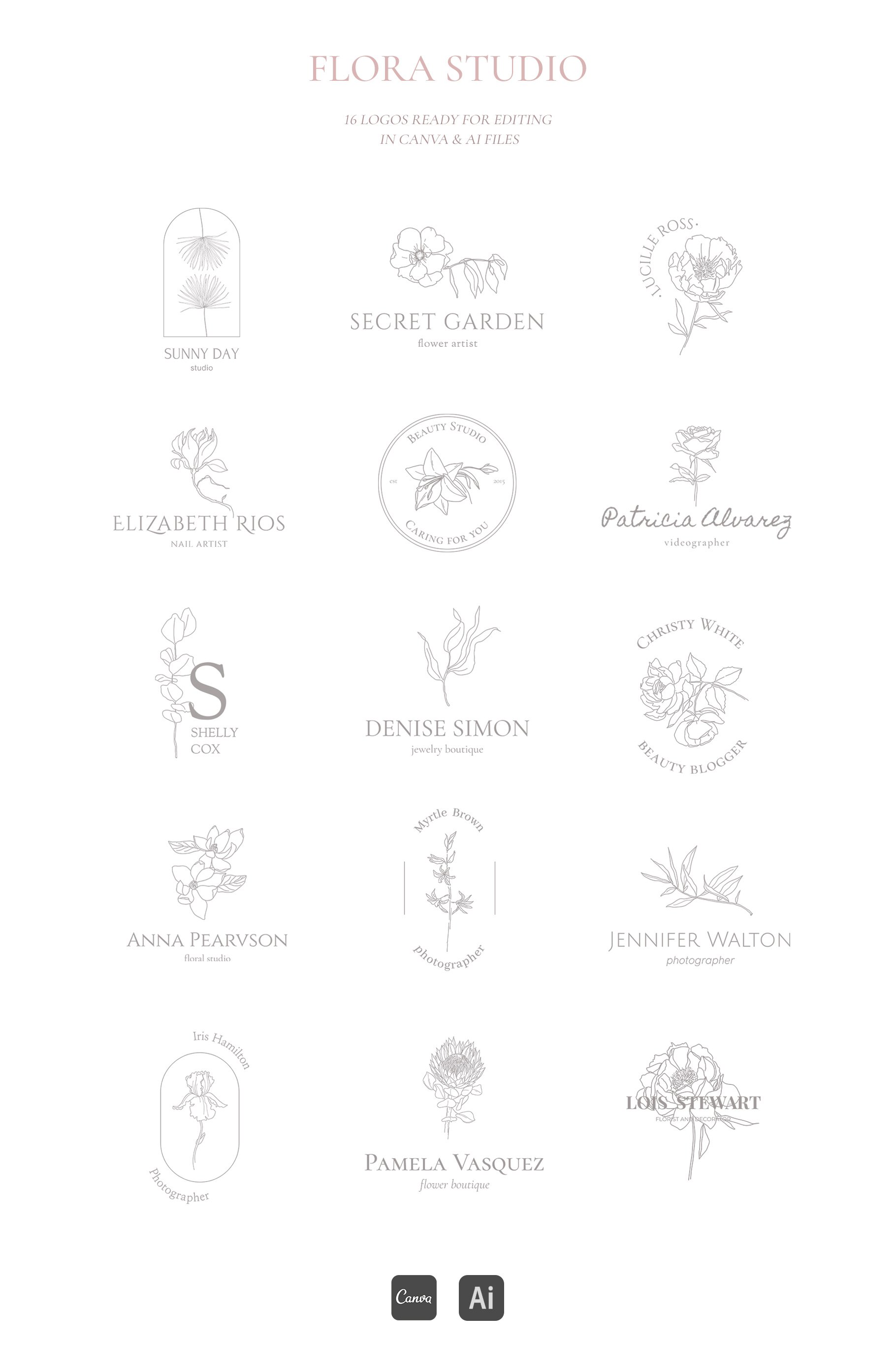 Floral Logo And Botanical Elements - Design Cuts