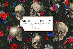 Skull Flowery