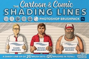 The Cartoon & Comic Shading Lines Photoshop Brushpack