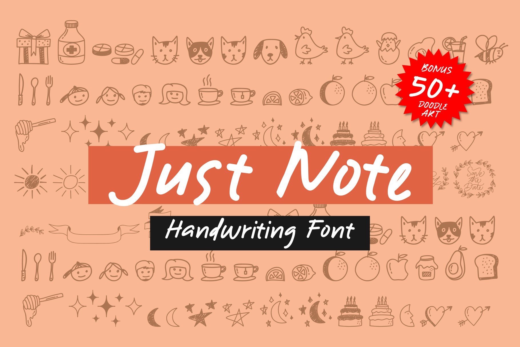 Just Note - Font And Doodle - Design Cuts