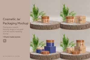 Cosmetic Jar Packaging Mockup - Cream Jar Mockup