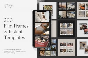 200 Instagram Film Frames & Instant Templates