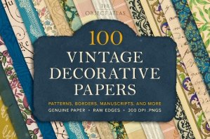 100 Vintage Decorative Papers