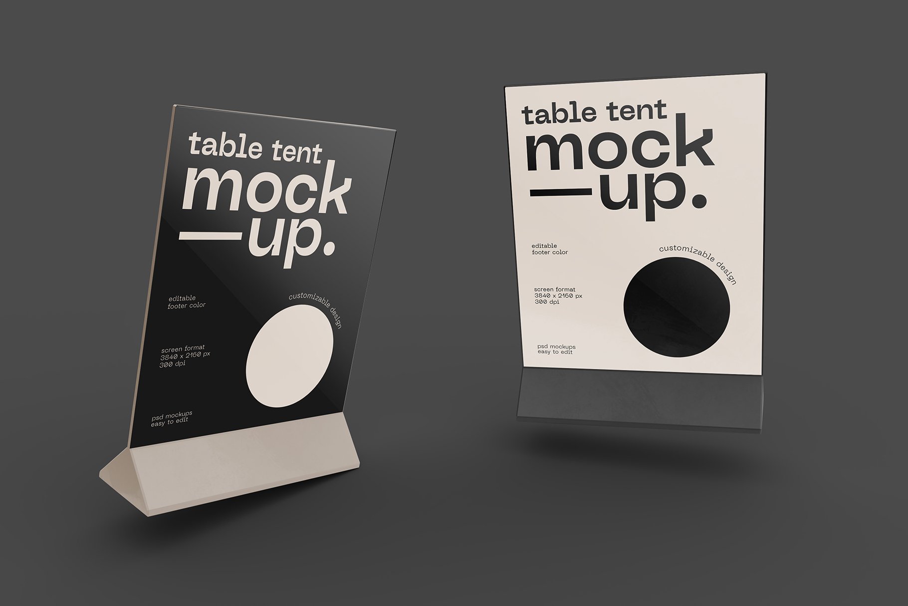 Table Tent Mockup Set - Design Cuts