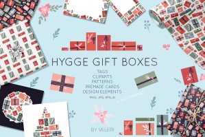 Vector Set Hygge Gift Boxes