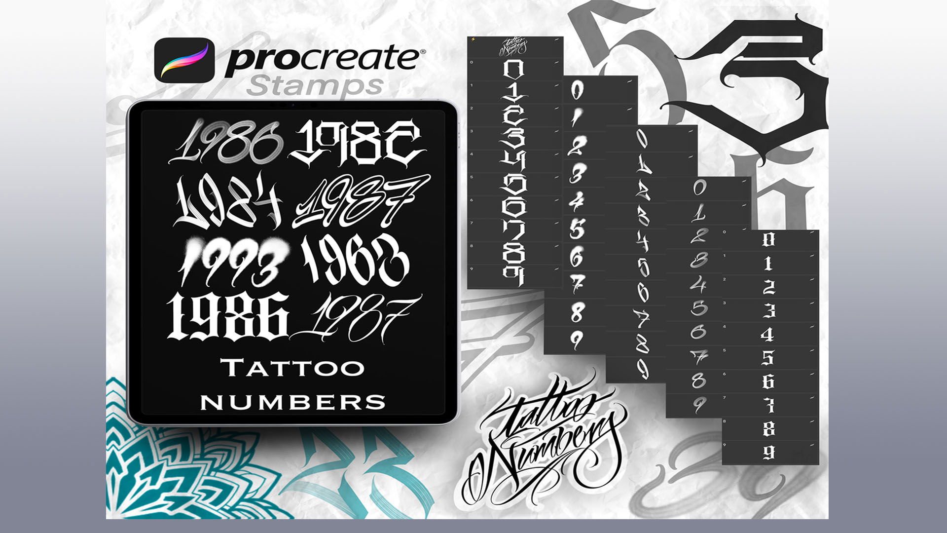 Tattoo Numbers For Procreate Design Cuts