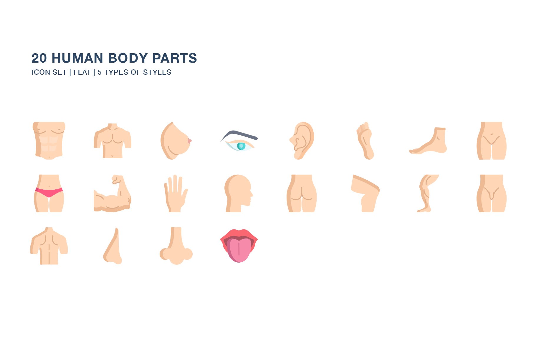 Human Body Parts Icon Set - Design Cuts