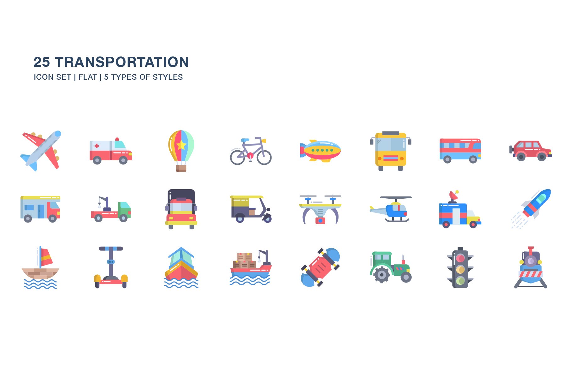 Transportation And Vehicle Icon Set - Design Cuts