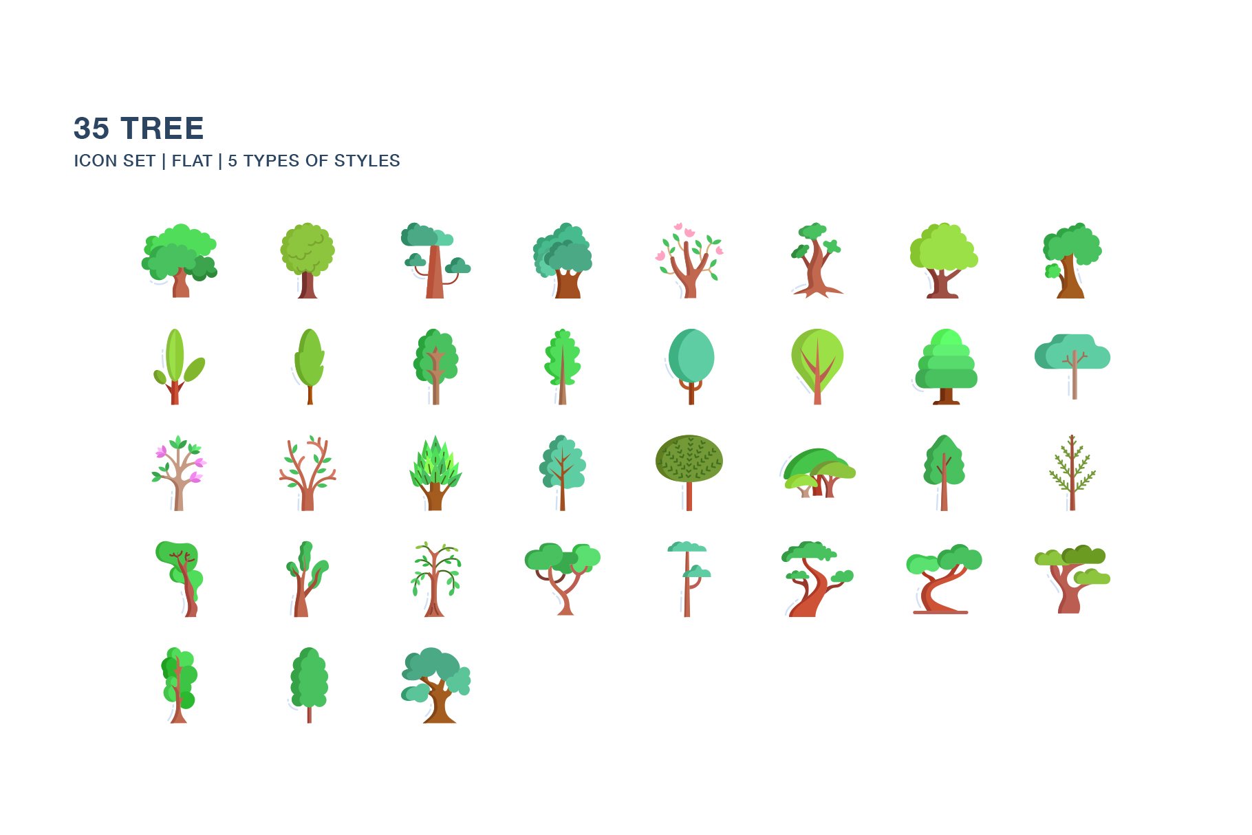 Tree Icon Set - Design Cuts