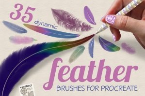 35 Dynamic Feather Brushes For Procreate
