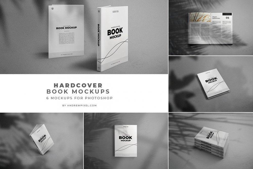 A5 Modern and Minimal Hardcover Book Mockups