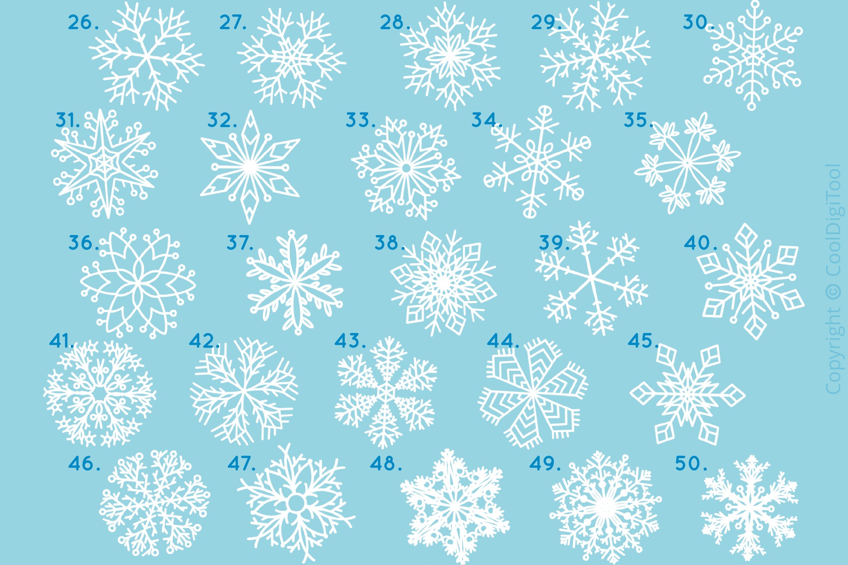 Snowflake Stamps: 55 Beautiful Procreate Brushes For Christmas